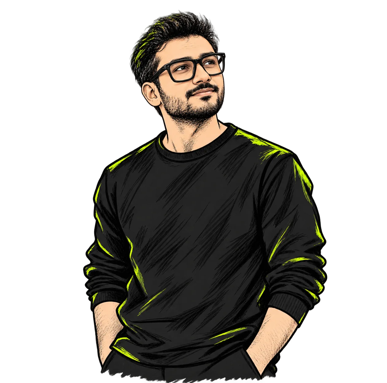 Editorial illustration of Farhaz Alam